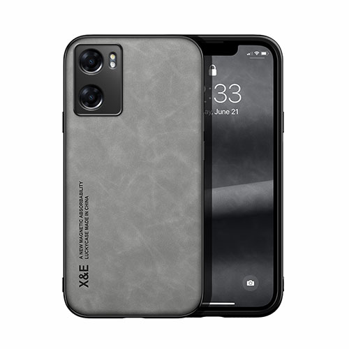 Soft Luxury Leather Snap On Case Cover DY2 for Oppo A77 4G Gray