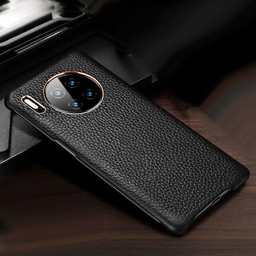 Soft Luxury Leather Snap On Case Cover for Huawei Mate 30 Pro Black