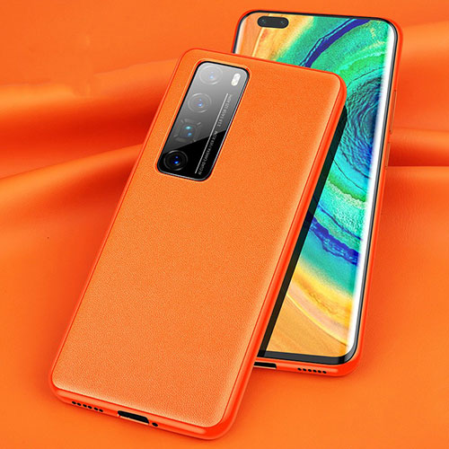 Soft Luxury Leather Snap On Case Cover for Huawei Nova 7 Pro 5G Orange