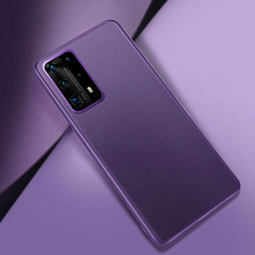 Soft Luxury Leather Snap On Case Cover for Huawei P40 Pro+ Plus Purple