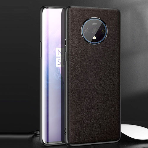 Soft Luxury Leather Snap On Case Cover for OnePlus 7T Brown