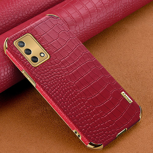 Soft Luxury Leather Snap On Case Cover for Oppo F19 Red