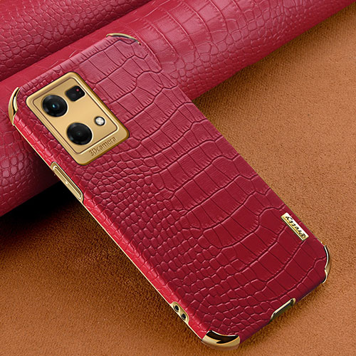 Soft Luxury Leather Snap On Case Cover for Oppo F21 Pro 4G Red