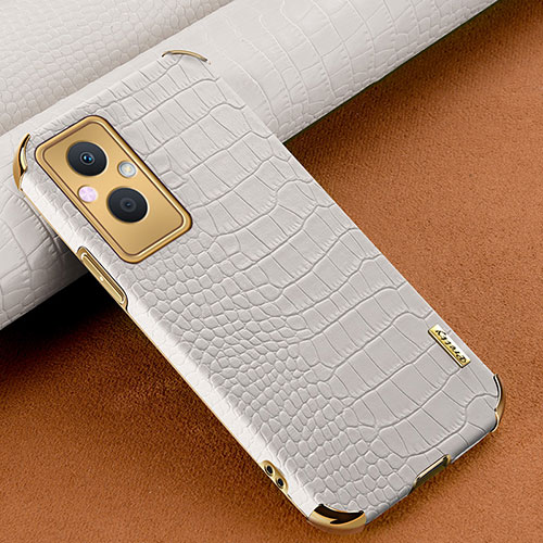 Soft Luxury Leather Snap On Case Cover for Oppo F21 Pro 5G White