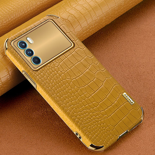 Soft Luxury Leather Snap On Case Cover for Oppo K9 Pro 5G Yellow