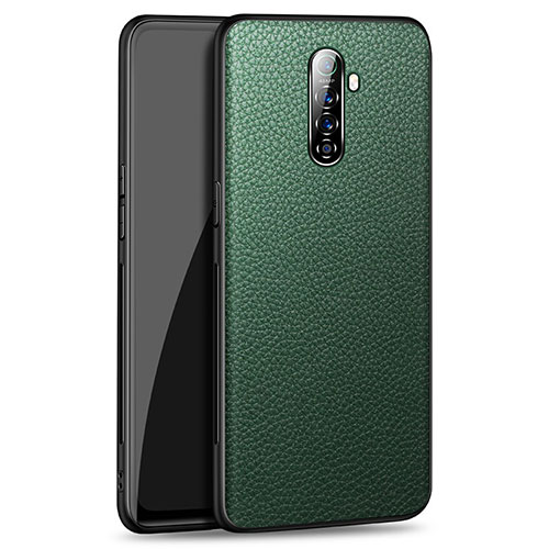 Soft Luxury Leather Snap On Case Cover for Oppo Reno Ace Green