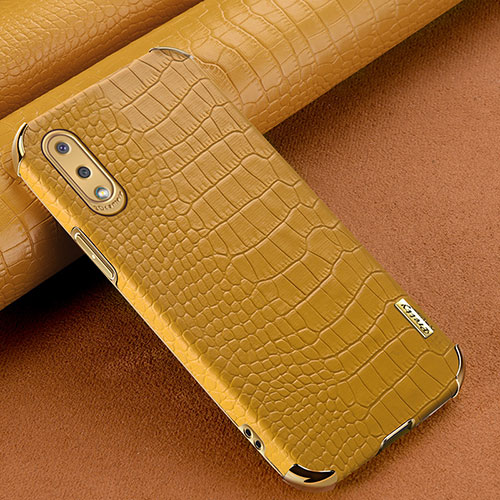 Soft Luxury Leather Snap On Case Cover for Samsung Galaxy A02 Yellow