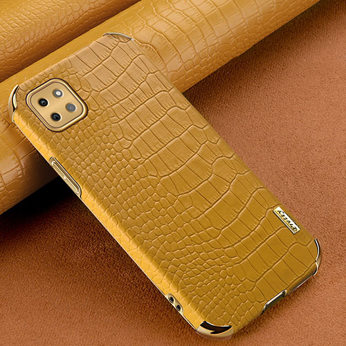 Soft Luxury Leather Snap On Case Cover for Samsung Galaxy A22 5G Yellow