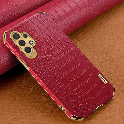 Soft Luxury Leather Snap On Case Cover for Samsung Galaxy A32 4G Red