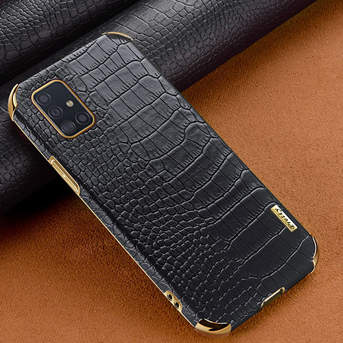 Soft Luxury Leather Snap On Case Cover for Samsung Galaxy A51 4G Black