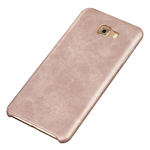 Soft Luxury Leather Snap On Case Cover for Samsung Galaxy C9 Pro C9000 Gold