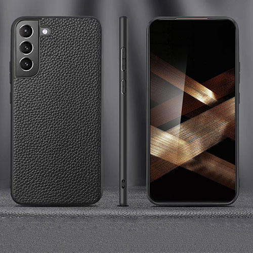 Soft Luxury Leather Snap On Case Cover for Samsung Galaxy S24 Plus 5G Black