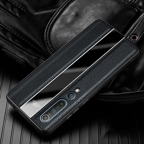 Soft Luxury Leather Snap On Case Cover for Xiaomi Mi 10 Black