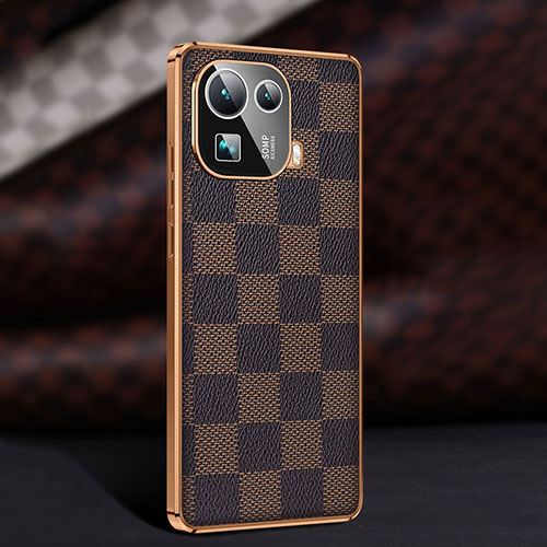 Soft Luxury Leather Snap On Case Cover for Xiaomi Mi 11 Pro 5G Brown