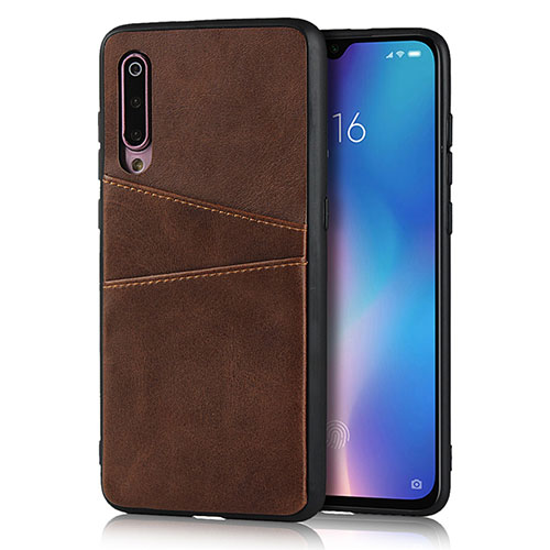 Soft Luxury Leather Snap On Case Cover for Xiaomi Mi 9 Lite Brown