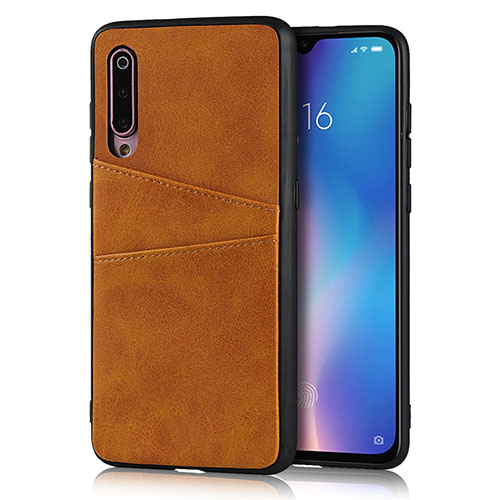 Soft Luxury Leather Snap On Case Cover for Xiaomi Mi 9 Orange