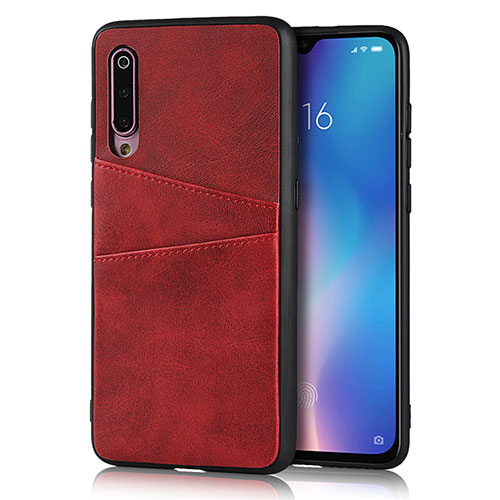 Soft Luxury Leather Snap On Case Cover for Xiaomi Mi 9 Red