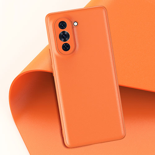 Soft Luxury Leather Snap On Case Cover GS1 for Huawei Nova 10 Pro Orange