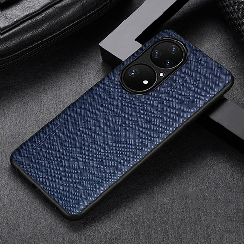 Soft Luxury Leather Snap On Case Cover GS1 for Huawei P50 Blue