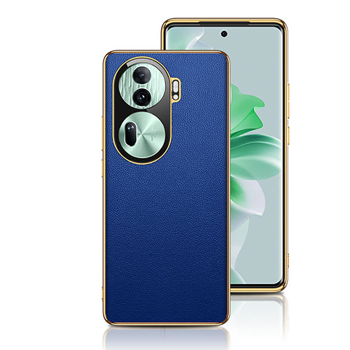 Soft Luxury Leather Snap On Case Cover GS1 for Oppo Reno11 Pro 5G Blue