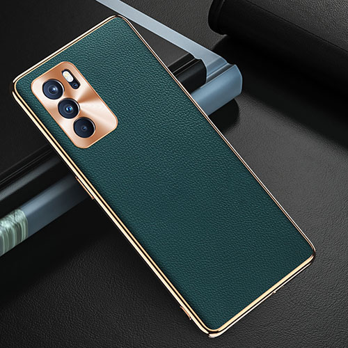 Soft Luxury Leather Snap On Case Cover GS1 for Oppo Reno6 Pro 5G India Green