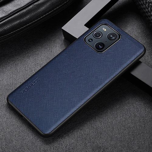 Soft Luxury Leather Snap On Case Cover GS2 for Oppo Find X3 5G Blue