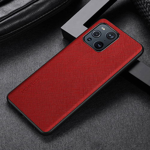 Soft Luxury Leather Snap On Case Cover GS2 for Oppo Find X3 5G Red