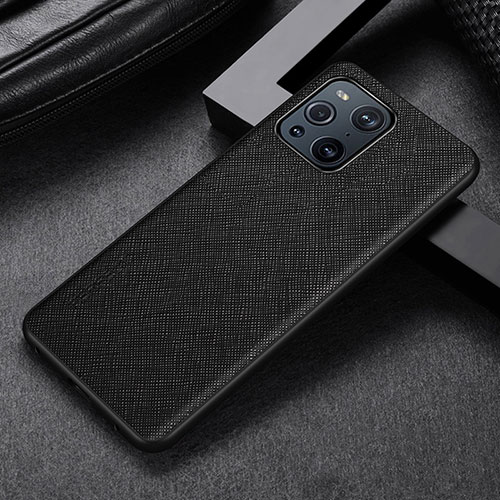 Soft Luxury Leather Snap On Case Cover GS2 for Oppo Find X3 Pro 5G Black