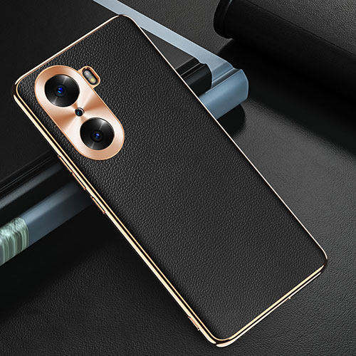 Soft Luxury Leather Snap On Case Cover GS3 for Huawei Honor 60 5G Black