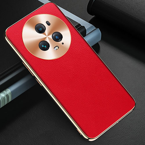 Soft Luxury Leather Snap On Case Cover GS3 for Huawei Honor Magic5 Pro 5G Red