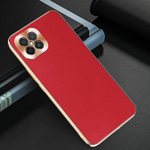 Soft Luxury Leather Snap On Case Cover GS3 for Huawei Nova 8 SE 4G Red