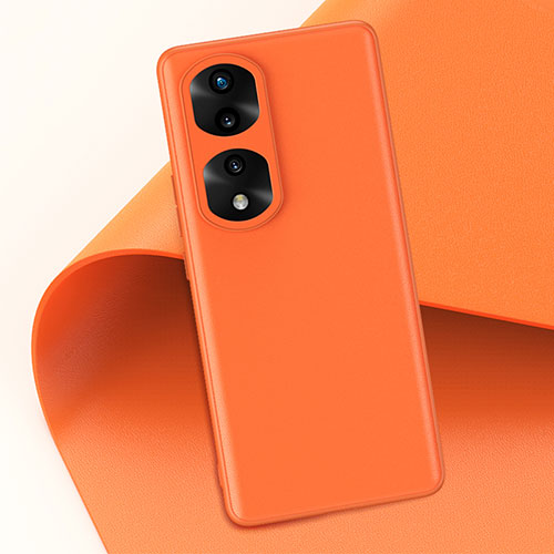 Soft Luxury Leather Snap On Case Cover GS4 for Huawei Honor 70 Pro+ Plus 5G Orange