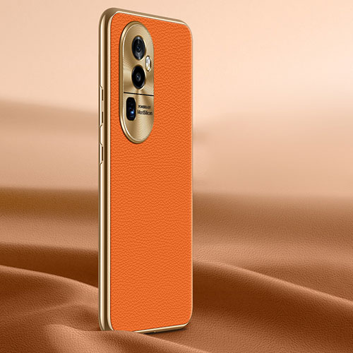 Soft Luxury Leather Snap On Case Cover JB1 for Oppo Reno10 Pro+ Plus 5G Orange