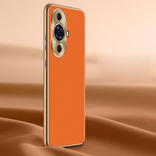 Soft Luxury Leather Snap On Case Cover JB2 for Huawei Nova 11 Ultra Orange