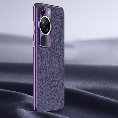 Soft Luxury Leather Snap On Case Cover JB2 for Huawei P60 Purple