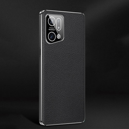 Soft Luxury Leather Snap On Case Cover JB2 for Oppo Find X5 Pro 5G Black