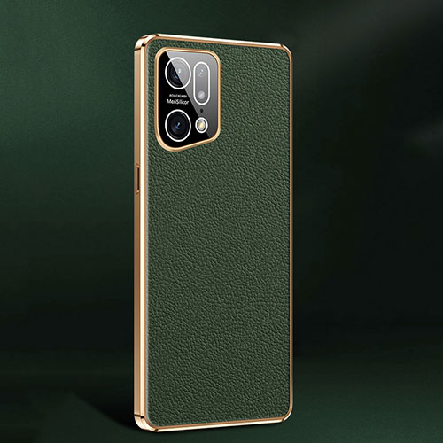 Soft Luxury Leather Snap On Case Cover JB2 for Oppo Find X5 Pro 5G Green