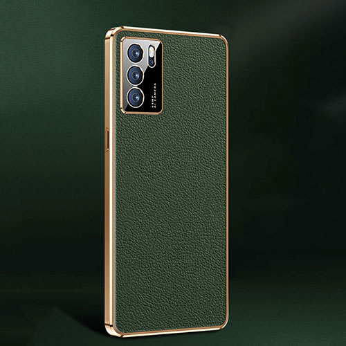 Soft Luxury Leather Snap On Case Cover JB2 for Oppo Reno6 5G Green