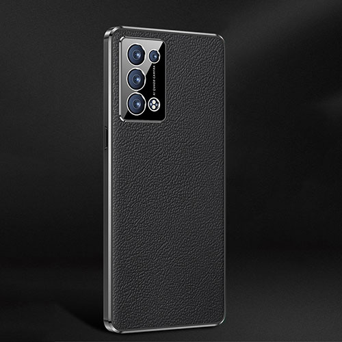 Soft Luxury Leather Snap On Case Cover JB2 for Oppo Reno6 Pro+ Plus 5G Black