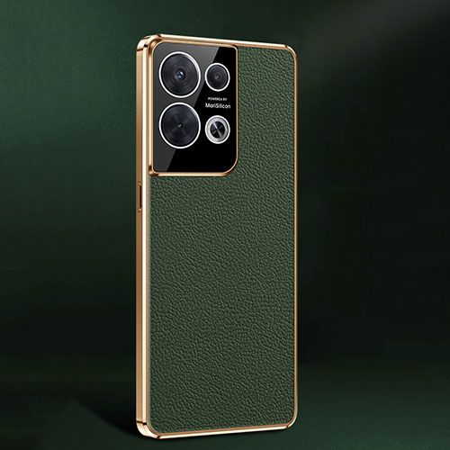 Soft Luxury Leather Snap On Case Cover JB2 for Oppo Reno8 5G Green