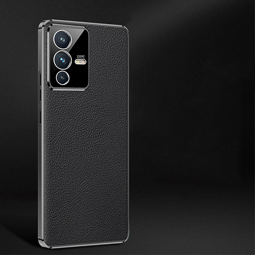 Soft Luxury Leather Snap On Case Cover JB2 for Vivo V23 5G Black