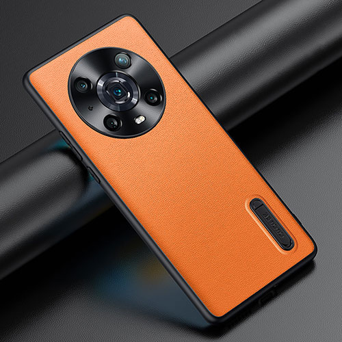 Soft Luxury Leather Snap On Case Cover JB3 for Huawei Honor Magic4 Pro 5G Orange