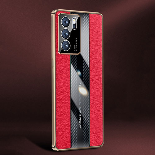 Soft Luxury Leather Snap On Case Cover JB3 for Oppo Reno6 5G Red