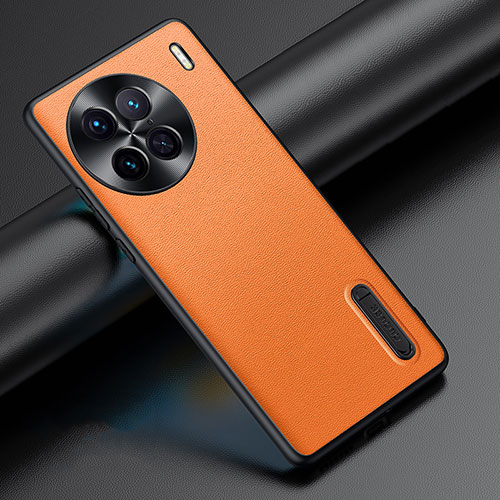 Soft Luxury Leather Snap On Case Cover JB3 for Vivo X90 Pro 5G Orange