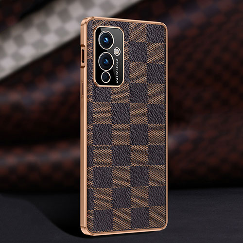 Soft Luxury Leather Snap On Case Cover JB4 for OnePlus 9 5G Brown