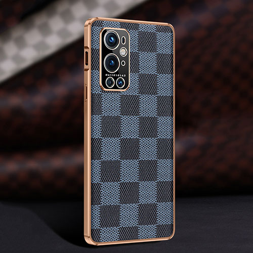 Soft Luxury Leather Snap On Case Cover JB4 for OnePlus 9 Pro 5G Blue