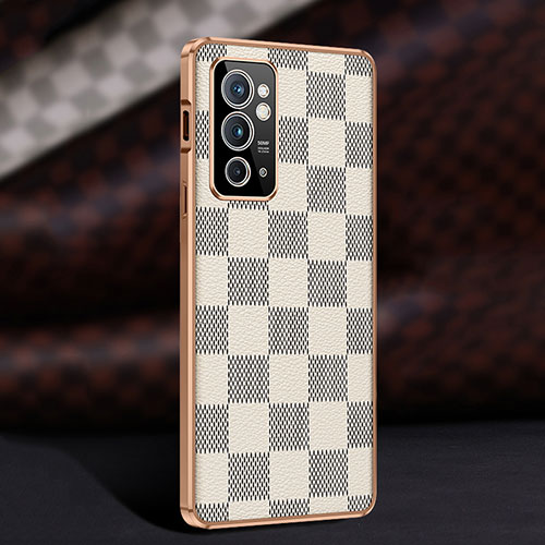 Soft Luxury Leather Snap On Case Cover JB4 for OnePlus 9RT 5G White