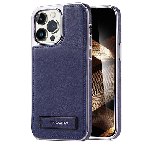 Soft Luxury Leather Snap On Case Cover JD1 for Apple iPhone 16 Pro Max Blue