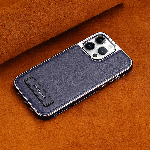 Soft Luxury Leather Snap On Case Cover JD2 for Apple iPhone 16 Pro Blue