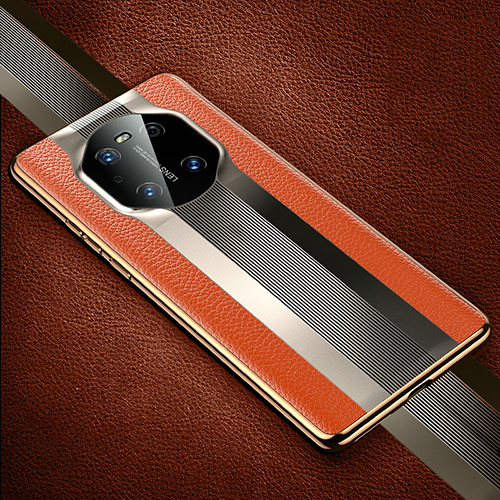 Soft Luxury Leather Snap On Case Cover K01 for Huawei Mate 40 Pro Orange